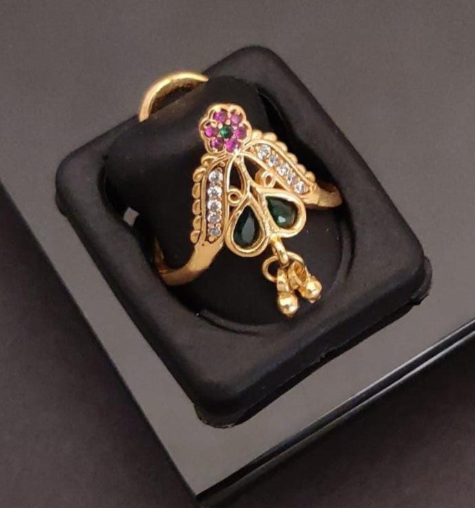 Butterfly Bliss Gold-Plated Dangle Ring