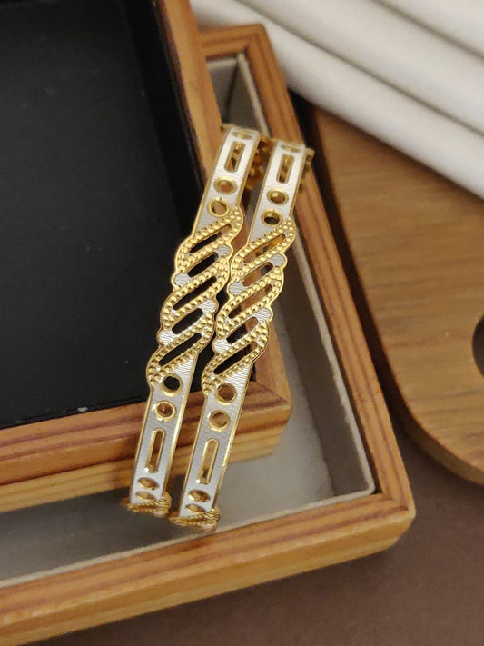 Intricate Gold & Silver-Tone Designer Bangles