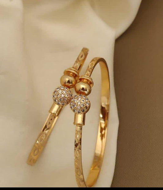 Elegant Gold Plated Diamond-Studded Bracelets