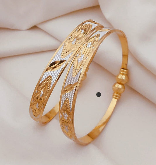 Charming Gold and Silver Embellished Bangle Set