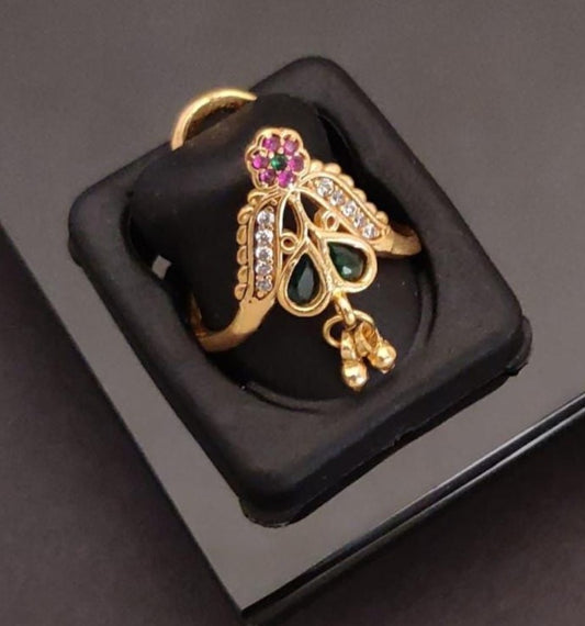 Butterfly Bliss Gold-Plated Dangle Ring